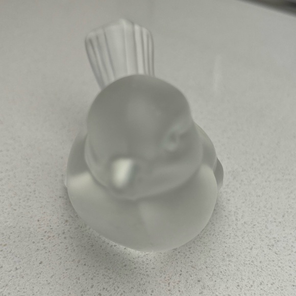 Vintage Fenton Clear Satin Songbird Bird - Picture 5 of 11